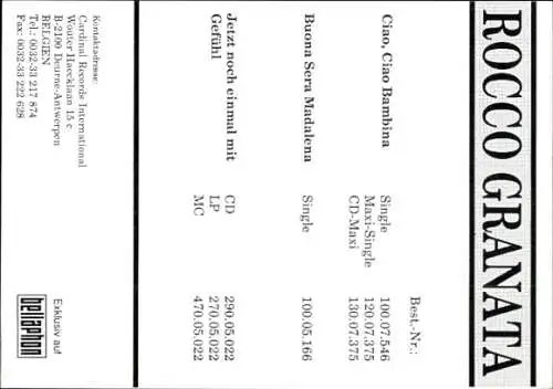 Foto Sänger Rocco Granata, Autogramm