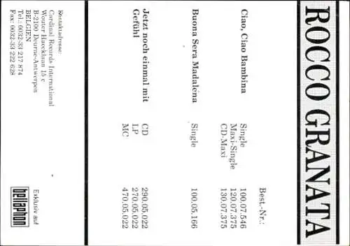 Foto Sänger Rocco Granata, Autogramm