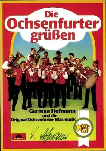 Autogrammkarte Blaskapelle die Ochsenfurter, Autogramm