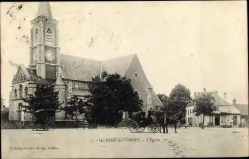 Ak Quarré les Tombes Yonne, Kirche, Kutsche