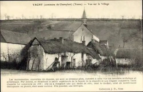 Ak Vachy Yonne, Vue sur le Village