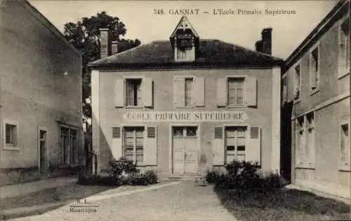 Ak Montluçon Allier, Ecole Primaire Supérieure, Gebäude, Gannat