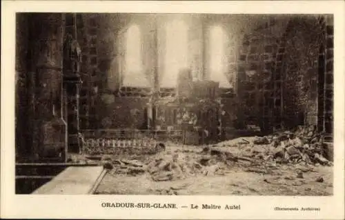 Ak Oradour sur Glane Haute Vienne, Le Maitre Autel