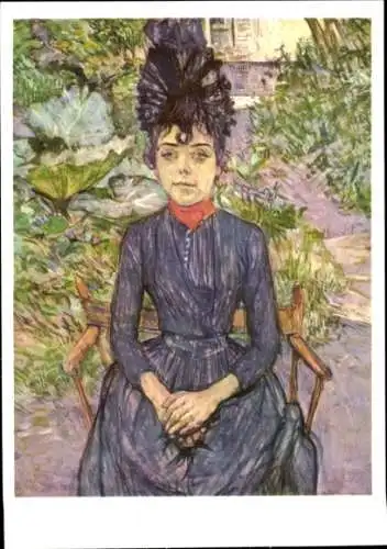 Künstler Ak Toulouse-Lautrec, Henri, Justine Dieulh im Garten des Pére Forest