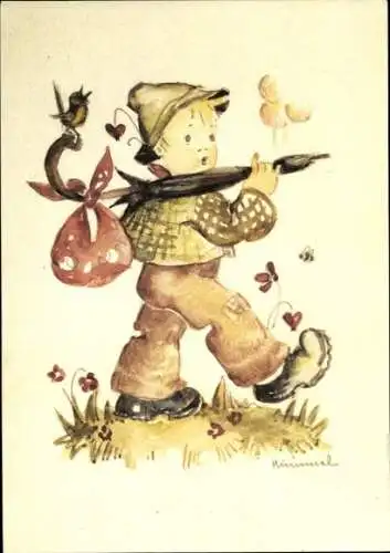Künstler Ak Hummel, Berta, Wanderlust