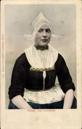 Ak Volendam Nordholland Niederlande, Frau in Tracht