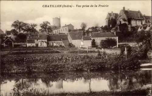 Ak Chatillon sur Indre, Vue prise de la Prairie