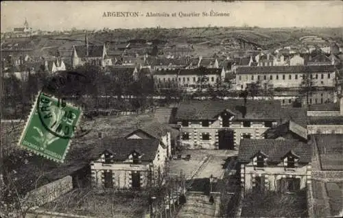 Ak Argenton sur Creuse Indre, Historische Aussicht auf Abattoirs und Quartier St-Étienne, Schwarz
