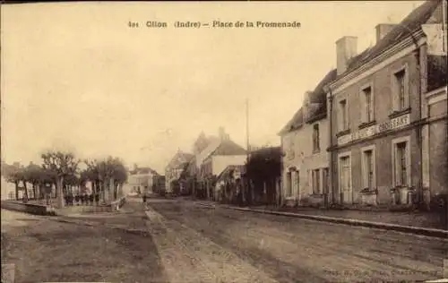 Ak Clion Indre, Straße, Gebäude, Platz, Bäume