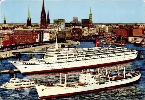 Ak Hamburg, TS Hamburg an der Überseebrücke