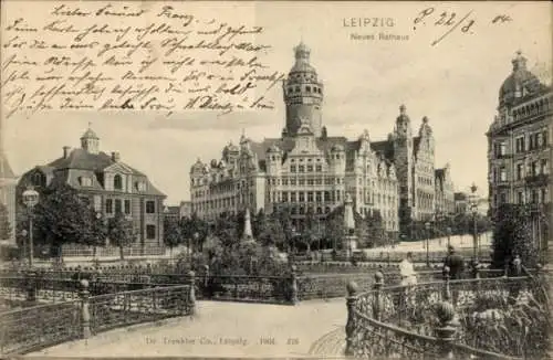 Ak Leipzig, Neues Rathaus, Stadtansicht,  Architektur,  1904