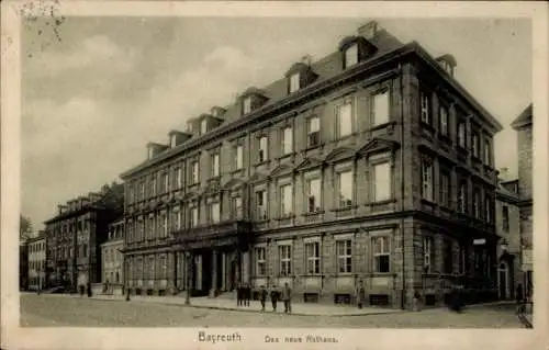 Ak Bayreuth in Oberfranken, Das neue Rathaus,  Architektur, Stadtansicht, schwarz-weiß