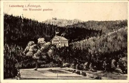 Ak Wunsiedel im Fichtelgebirge Oberfranken, Luisenburg, Fichtelgeb., von Wunsiedel gesehen