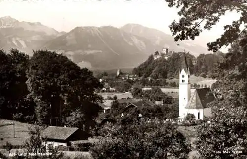 Ak Altenbeuern Neubeuern in Oberbayern, Teilansicht mit Kirche