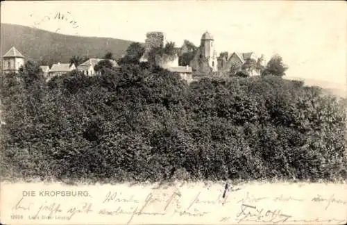 Ak Sankt Martin in der Pfalz, Kropsburg, Burg auf einem Hügel, umgeben von Bäumen,  Architektur