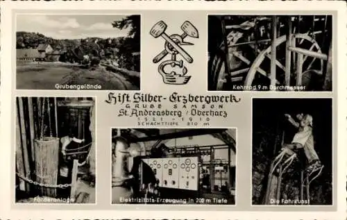 Ak St. Andreasberg Braunlage im Harz, Grube Samson, Grubengelände