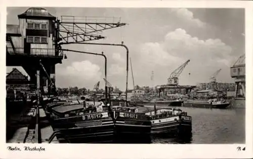Ak Berlin Tiergarten Moabit, Westhafen
