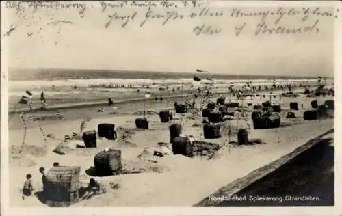 Ak Nordseebad Spiekeroog in Ostfriesland, Strand mit Strandkörben, Wellen, Urlauber, Nordsee