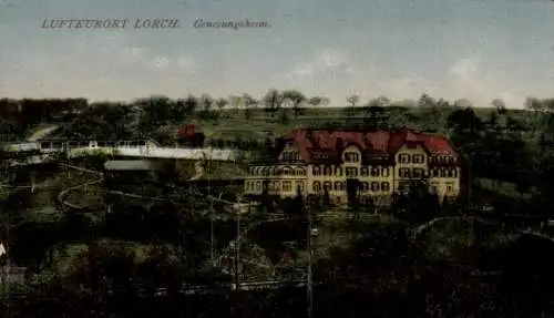Ak Lorch im Rheingau Hessen, Luftkurort  Genesungsheim, Landschaftsdarstellung
