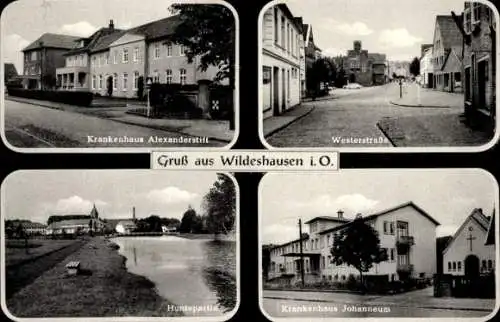 Ak Wildeshausen in Oldenburg, Krankenhaus Alexanderstift, Westerstraße, Huntepartie, Krankenhaus 