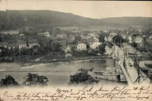Ak Hameln an der Weser Niedersachsen, Ansicht von  Linkes Weserafer, Flusslandschaft, Häuser