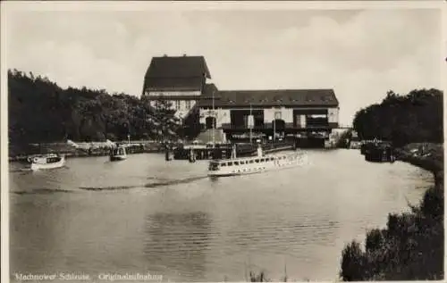 Ak Groß Machnow Rangsdorf in Brandenburg, Schleuse