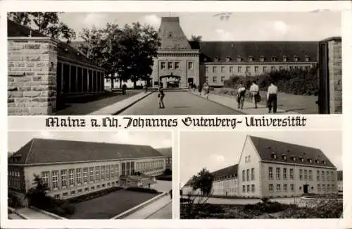 Ak Mainz am Rhein, Johannes Gutenberg-Universität,  Gebäude, Schwarz-Weiß-Fotografie