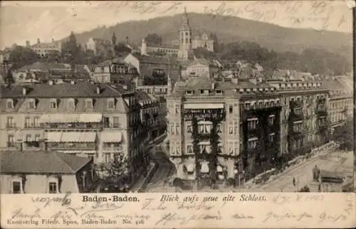 Ak Baden Baden am Schwarzwald, Blick aufs neue alte Schloss