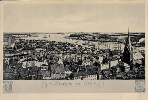 Ak Flensburg in Schleswig Holstein, Stadtansicht um 1910