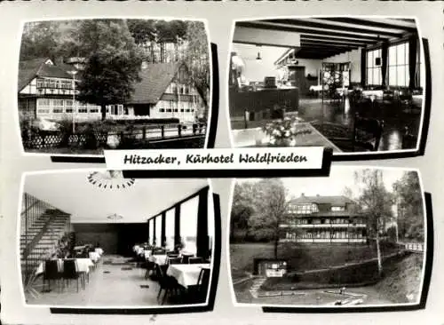 Ak Hitzacker an der Elbe, Kurhotel Waldfrieden, Innenräume, Restaurant, Treppe