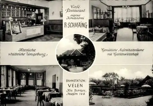 Ak Velen im Münsterland Westfalen, Cafe B. Schmaing, Restaurant, eigene Konditorei, gemütliche Au