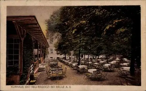 Ak Halle an der Saale, Bad Neu Ragoczi, Terrassenpartie