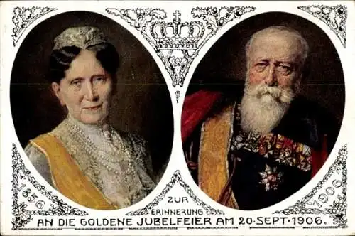 Künstler Ak Propheter, O., Großherzog Friedrich I. v. Baden, Großherzogin Luise, Gold. Hochzeit 1906