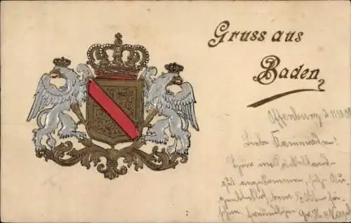 Präge Wappen Ak Baden, Krone