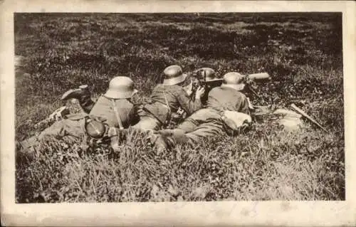 Ak Militär I. WK, Soldaten in Feuerstellung