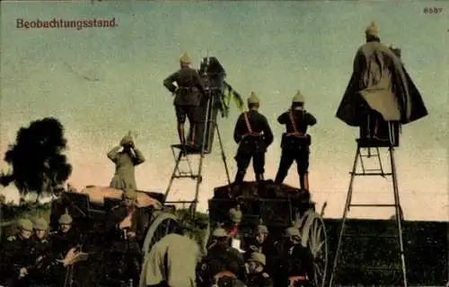 Ak Soldaten auf dem Beobachtungsstand, Scherenfernrohr, Bruno Bürger 8587