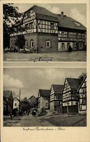 Ak Tautenhain in Thüringen, Dorfstraße, Gasthaus Kanone