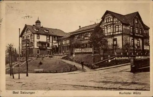 Ak Bad Salzungen in Thüringen, Kurhotel Wältz, alte Architektur, Solestadium, ruhige Umgebung