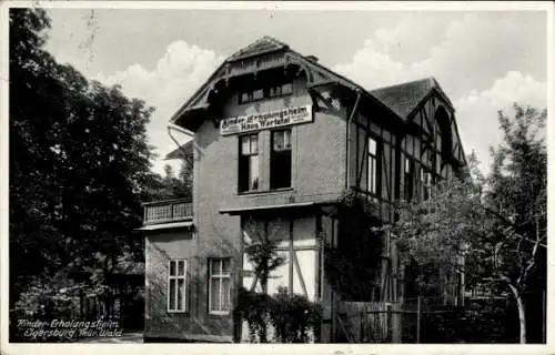 Ak Ehrenberg Altenburg in Thüringen, Kinder-Erholungsheim, Haus Wartefal, schöner Wald, architekt
