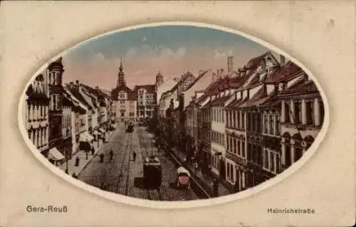 Passepartout Ak Reuß Gera in Thüringen, Heinrichstraße