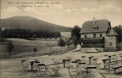 Ak Zella Mehlis im Thüringer Wald, Gast- und Logierhaus Herzog Carl Eduard, Umgebung mit Bergen