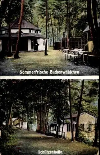Ak Könitz Unterwellenborn in Thüringen, Sommerfrische Buchenwäldchen, Schützenhalle