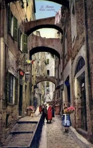 Ak San Remo Ligurien, Altstadt, Gasse