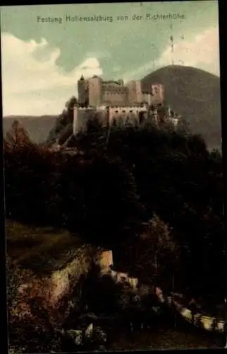 Ak Salzburg in Österreich, Festung Hohensalzburg, Burg auf einem Hügel, Landschaft, s Bauwerk