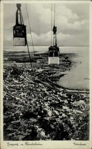 Ak Bregenz am Bodensee Vorarlberg, Seilbahnen, Aussicht auf  Bodensee, Landschaft