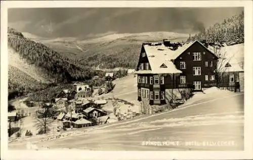 Ak Spindleruv Mlýn Spindlermühle Spindelmühle Riesengebirge Region Königgrätz, Hotel Belvedere, B