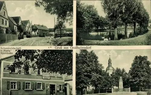 Ak Großhelmsdorf Heideland in Thüringen, Landschaft, Schankwirtschaft v. Marta, Wasseransicht, Bä