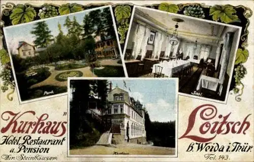 Ak Loitsch Weida in Thüringen, Kurhaus, Hotel, Restaurant
