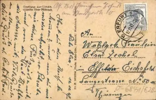 Ak Gössitz in Thüringen, Vier Bilder, Häuser, Kirche, Bäume,  Nostalgie