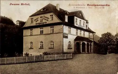 Ak Benignengrün Wurzbach in Thüringen, Iwans Hotel